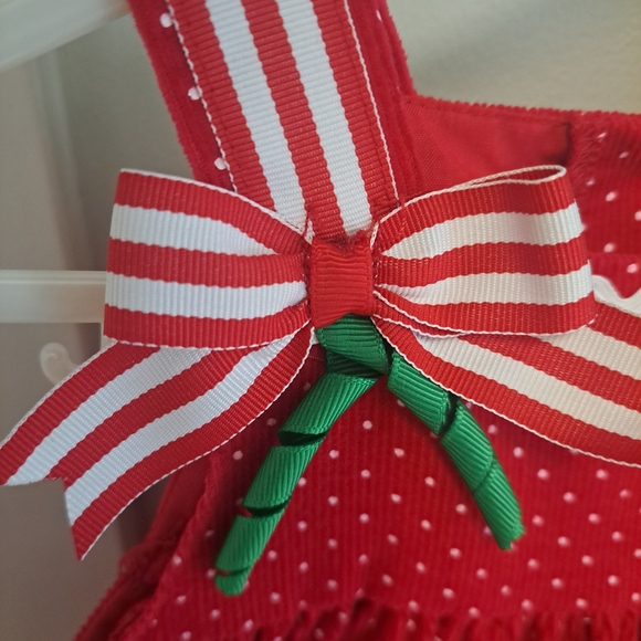 Rare Editions Christmas Dress with Striped Onesie – Toddler 24M - Picture 3 of 7